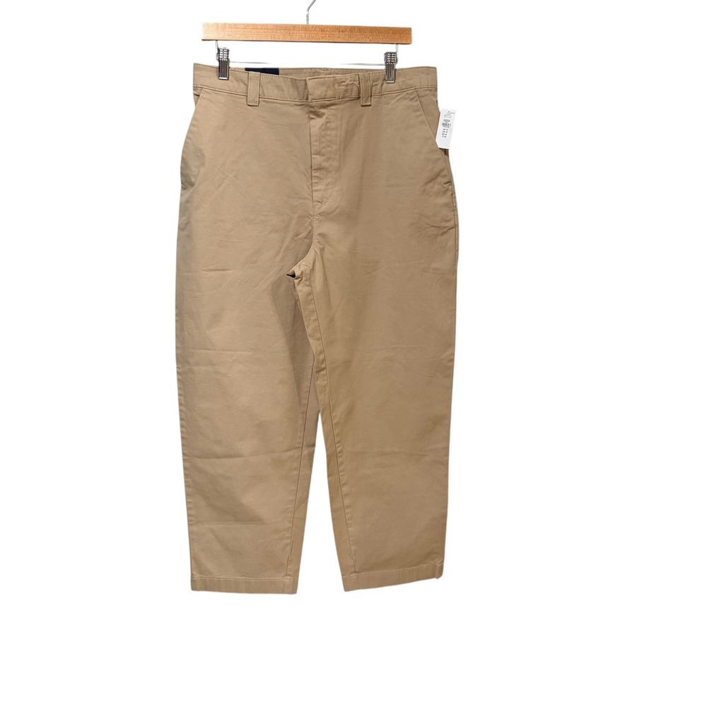 Gap Everyday Straight Khaki Pants Tan Beige Mid Rise Stretch Size 12 815869-05